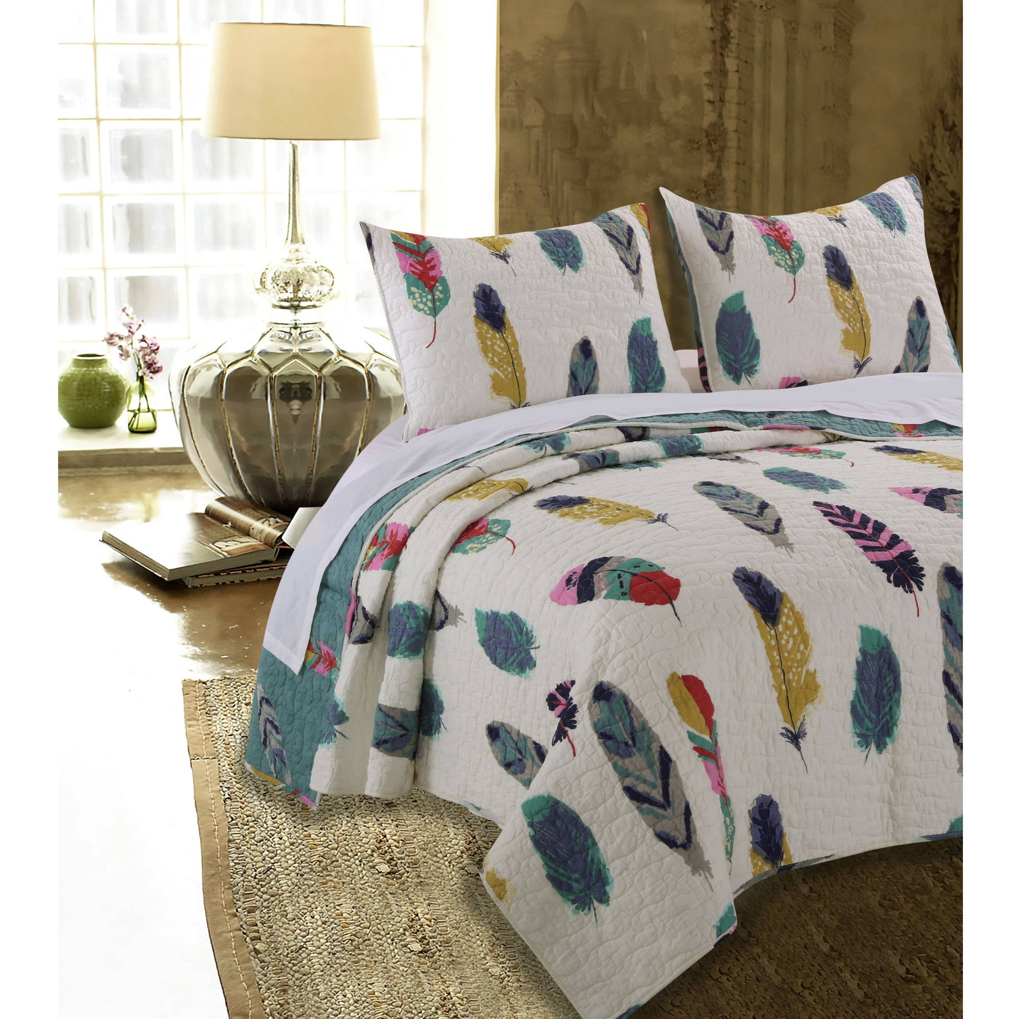 Quilt Bed Cover Pillow Shams Set Bed Cover Bedroom Queen Size
