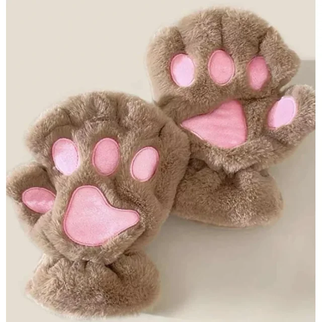 Guantes Cortos Gato Garrita Para Mujer - Kawaii Gatito