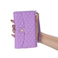 thumbnail image 5 of Magnetic Flip Case for Samsung S20 Ultra, Crossbody Strap RFID Blocking Leather Purse Case with Card Holder, Zipper Bills Slot Handbag Wrist Lanyard Cover for Samsung Galaxy S20 Ultra, Purple, 5 of 9