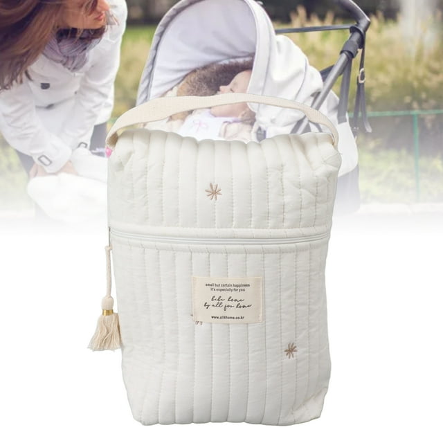 Lindo Bolso De Pañales Acolchado Patrón Bordado Algodón Bebé