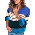 thumbnail image 1 of Pulls Décontractés Manches Longues Col Rond Couleur Patchwork Pull en Tricot Tops, 1 of 7