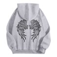 thumbnail image 3 of Angel Wing Hoodie for Men Women Fall Winter Long Sleeve Graphic Hooded Sweatshirt with Pockets Pullover Top, 3 of 8