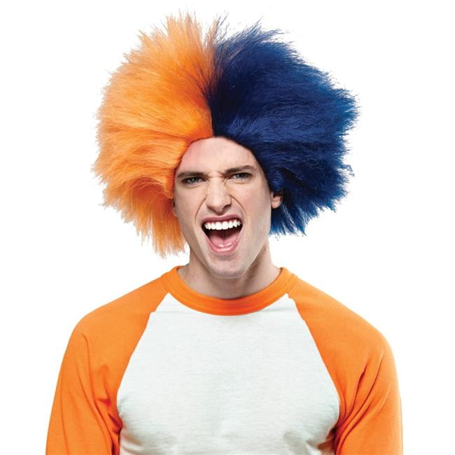 Morris Costumes MR179581 Sports Fun Navy Blue Orange Wig Costume Walmart