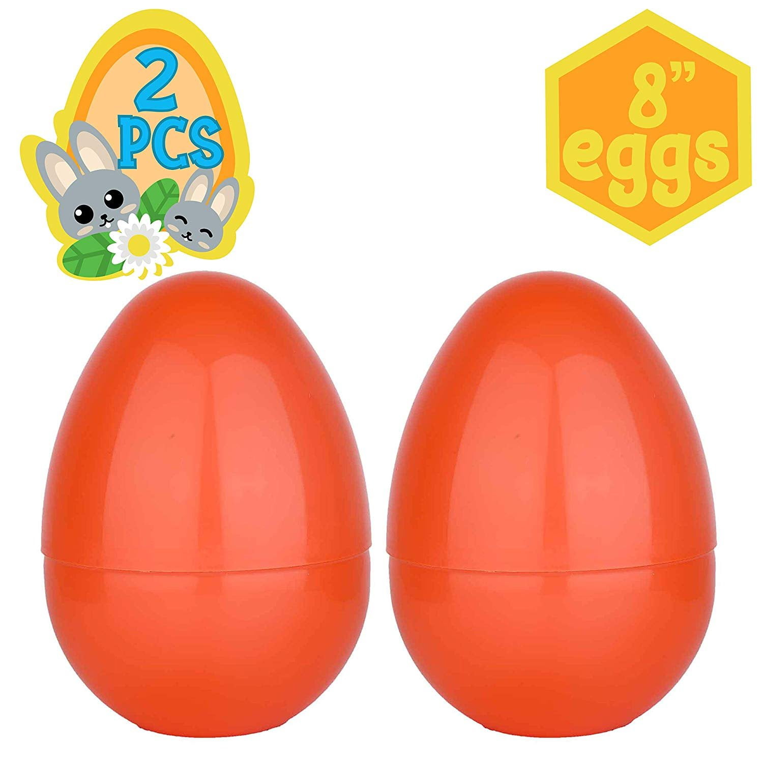 Playoly 2 Red Jumbo Fillable Plastic Easter Egg Hunt Party Supply 8