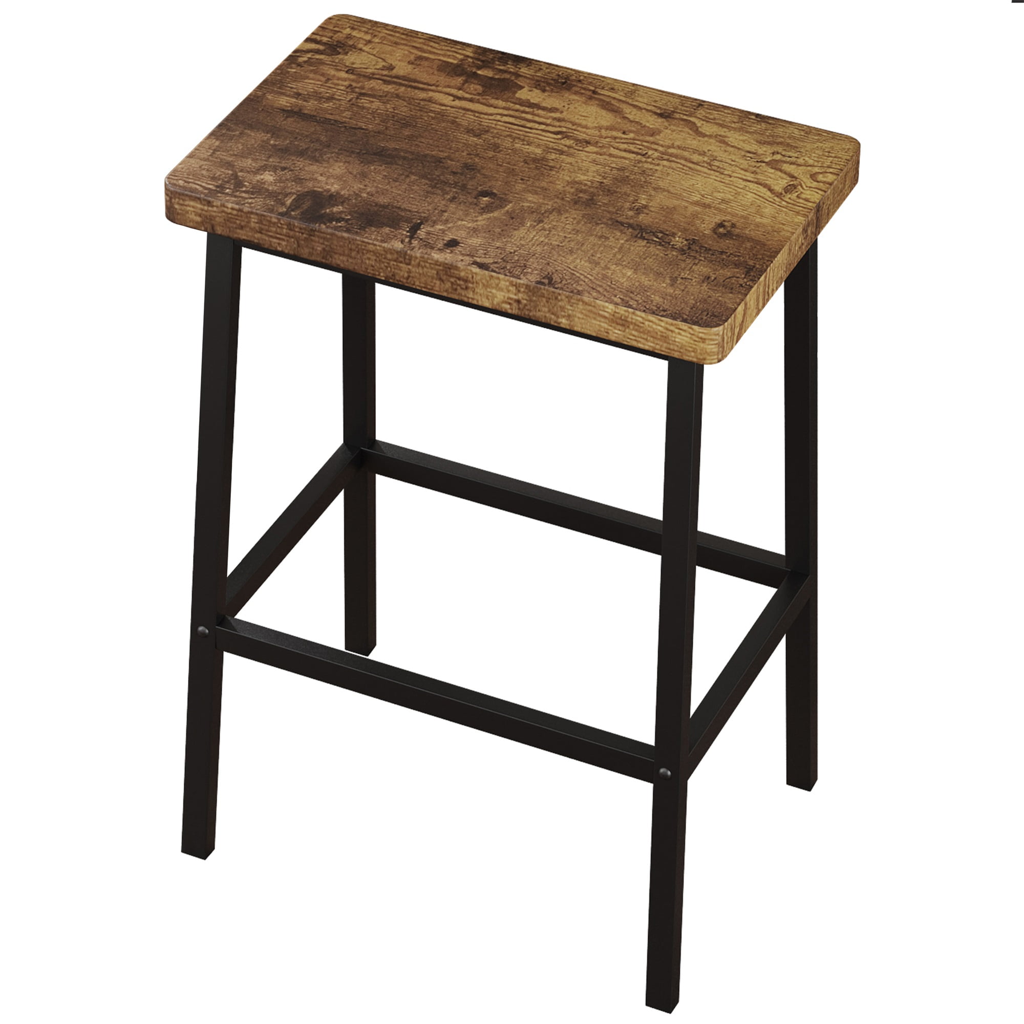 Resenkos 3 Piece Counter Height Bar Table Set with 2 Stool, Kitchen Dining Room Pub Breakfast Table and Chairs Furniture Set, Brown