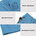 thumbnail image 4 of Pepypepy Men’s Athletic Shorts – 100% Cotton, Lightweight & Soft with Pockets, Lake Blue, S-XXL, 4 of 9