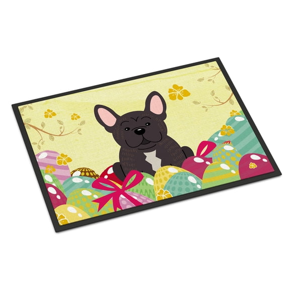 Easter Eggs French Bulldog Brindle Door Mat