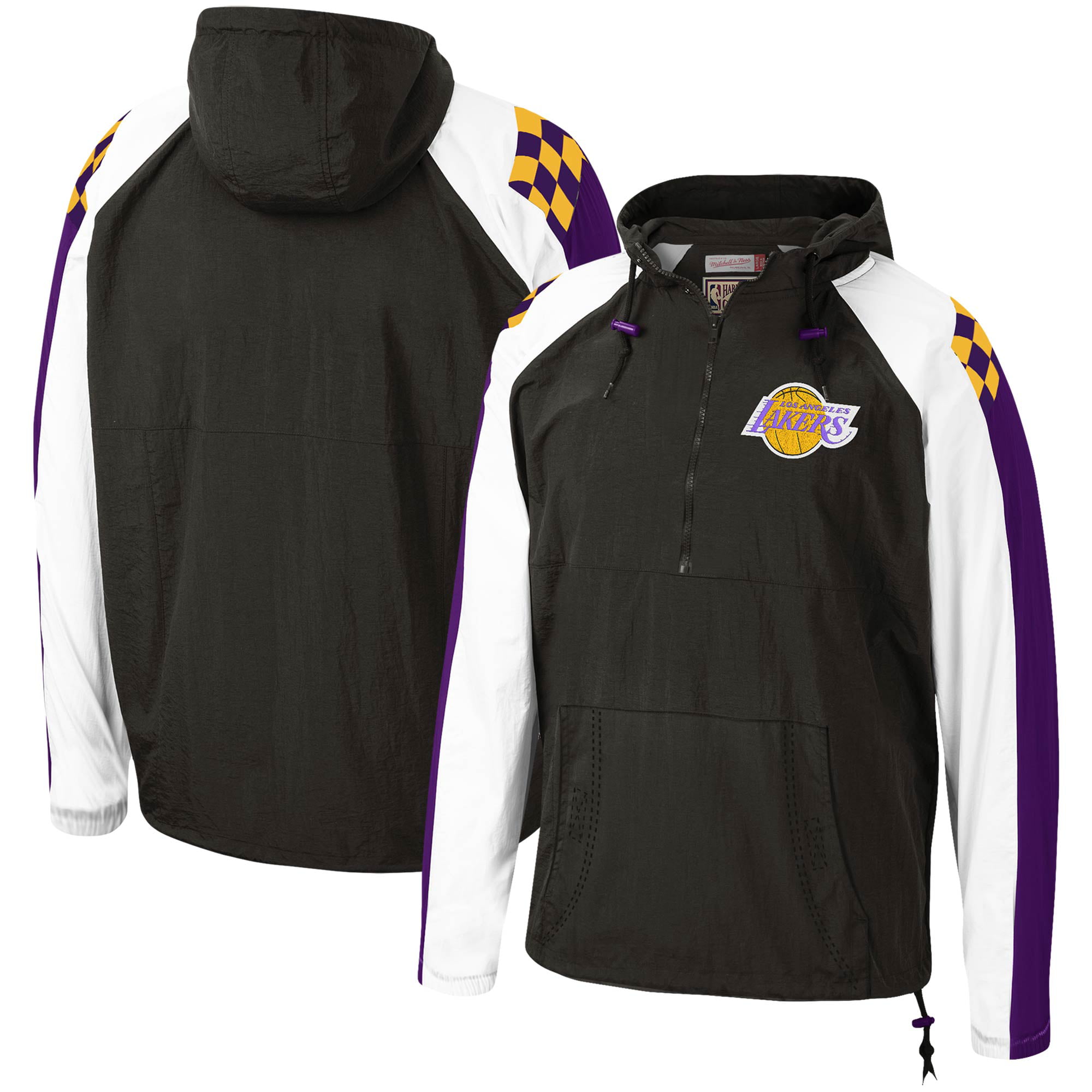 Los Angeles Lakers Mitchell Ness Hardwood Classics Anorak Half Zip Pullover Hoodie Windbreaker Jacket Black Walmart Com Walmart Com