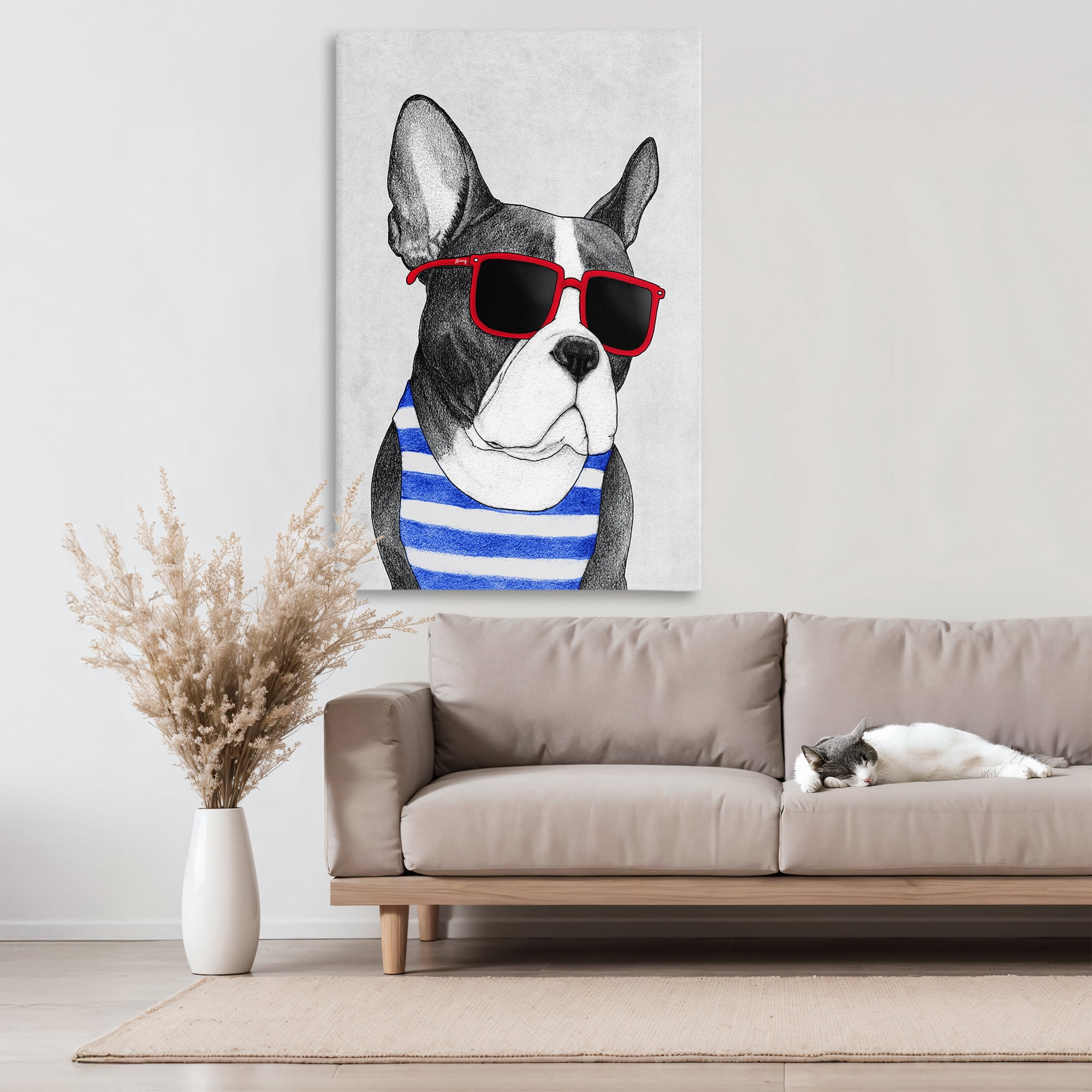 Stupell Industries Frenchie Summer Style Canvas Wall Art, design by Barruff