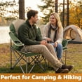 thumbnail image 2 of EDX Heavy Duty Camping Chair 500 lb Capacity, Oversized Extra Wide for Adults, Padded High Back Folding Lawn Chair, 500 lbs Steel Frame, Portable Outdoor Camping Chair with Cup Holder, Green, 2 of 9