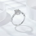 thumbnail image 4 of Exquisite 2 Carat Lab Created Moissanite Wedding Rings for Women Oval Cut D Color VVS1 S925 Sterling Silver Diamond Rings Ideal Choice for Couple Parties Date Travel, 4 of 6