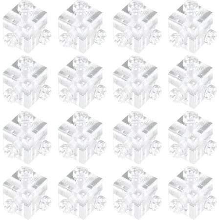 

Acrylic Corner Bracket 16pcs Clear 6-Hole Cube Joint Brace Brackets with M4 Mounting Screws for Reinforcement Connecting Furniture(10MM)