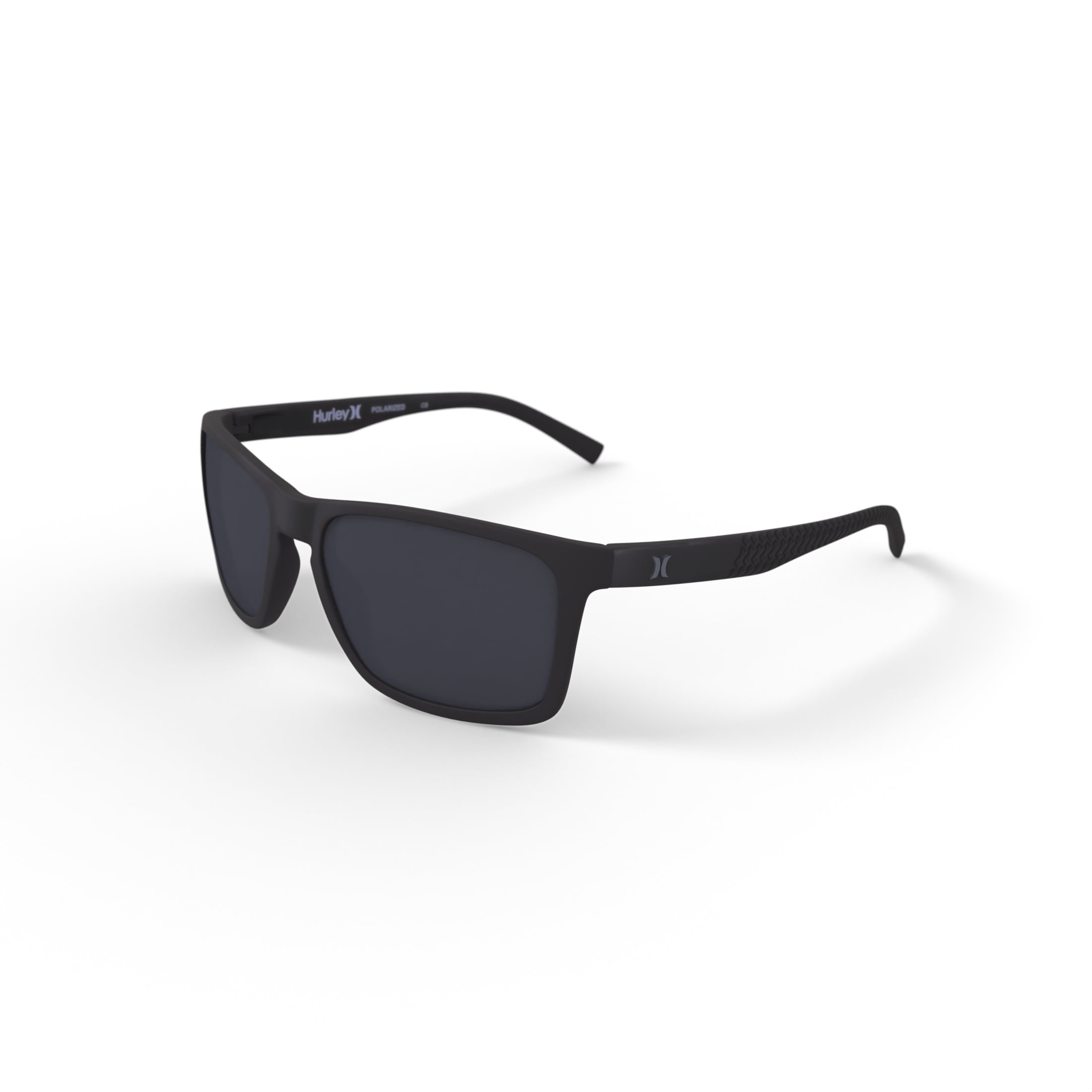 Hurley Men's Rx'able Sport Polarized Sunglasses, HSM3008PWM Riptide, Black, 56-18-135, with Case