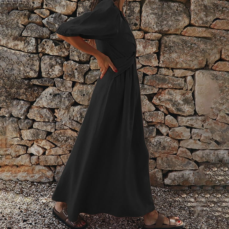 strapless black a line dress Strapless Black Tiered A-line Long Dress with Bow – PollyBoutique main image 1