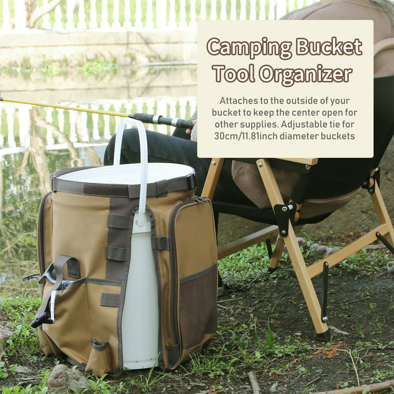 CACAGOO Fishing Bucket Organizer Adjustable Strap Outdoor Tackle