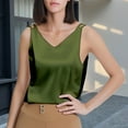 thumbnail image 4 of Green Womens Blouses V Neck Large Size Suspender Vest In Summer Versatile Temperament Sleeveless Top Summer Tops for Women, 4 of 4