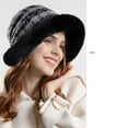 thumbnail image 7 of qolati Womens Wide Brims Caps Fuzzy Faux Fur Winter Warm Thick Plush Earflap Fisherman Beanie Hats Soft Puffy Outdoor Bucket Hats, 7 of 7