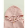 thumbnail image 5 of Kiapeise Newborn Baby Girl Boy Hooded Romper Long Sleeve Waffle Knitted Jumpsuit Outfits for Infant Kids, 5 of 9