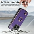 thumbnail image 3 of Feishell for iPhone 12 Wallet Case, Zipper Purse with 360 Rotatable Ring Kickstand, Premium PU Leather Shockproof Magnetic Buckle Credit Card Slots Holder Phone Case for Women Men,Purple, 3 of 9