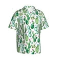 thumbnail image 2 of Balery Cactus Plants1 Print Men's Hawaiian Shirts Short Sleeve Beach Shirt Relaxed Fit Vacation Button Down Shirts-XX-Large, 2 of 9