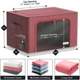 thumbnail image 3 of Sorbus Storage Bins Boxes, Foldable Stackable Container Organizer Basket Set with Large Clear Window & Carry Handles, Great for Comforters, Blanket, Clothes, etc, 3 of 17