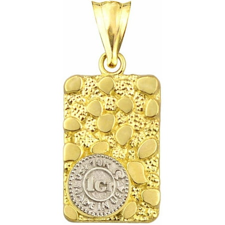US GOLD 10kt Gold Nugget Charm Pendant