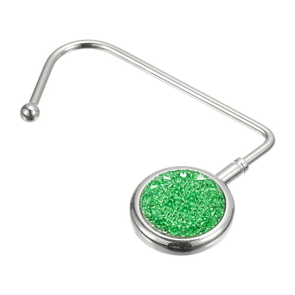 4.3" Portable Purse Hook Handbag Hanger for Table Desk Bag Storage Decor, Green