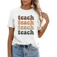 thumbnail image 6 of Teacher Shirts Women Funny Teach Printed Graphic Tshirt Short Sleeve T-Shirt Blouse Teacher Gifts Tops Tee, 6 of 6