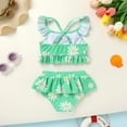 thumbnail image 2 of Happy Town Baby Girl Swimsuit Ruffle Two Pieces Swimwear Toddler Girl Rash Guard Beach Bikini Bathing Suit, 2 of 8