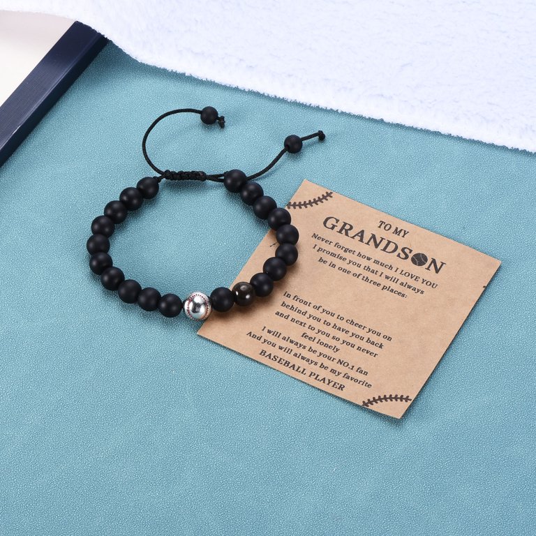 Baseball Rope Bracelet - Adjustable Paracord Bracelet With Silver Baseball Charm, Sports Jewelry Gift