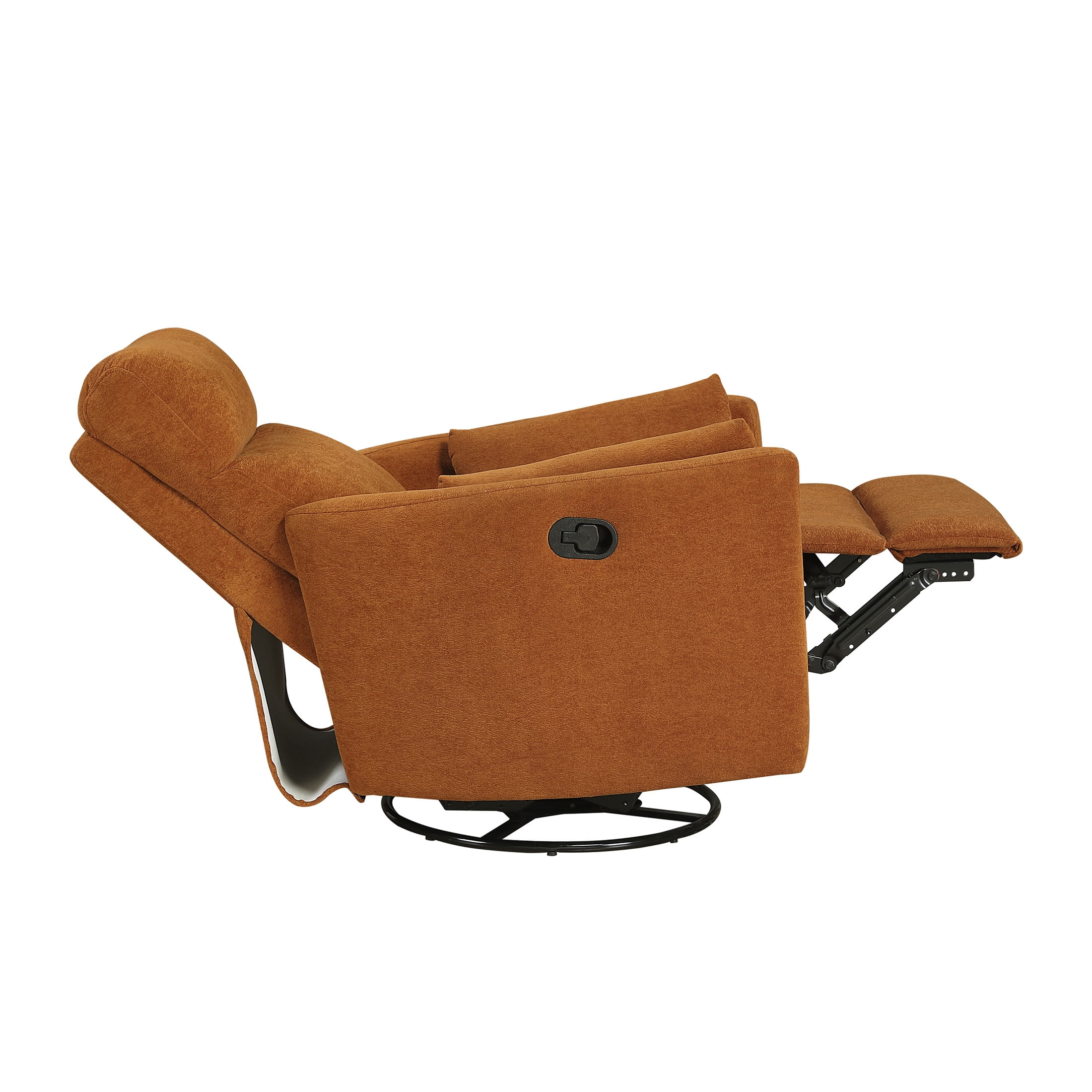 OakvillePark Allura Microfiber Swivel Glider Manual Reclining Chair, Orange