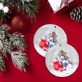thumbnail image 4 of Adornos navideños de madera - Colgantes redondos de Santa Claus (7 piezas) para decorar tu árbol de Navidad, 80mm de diámetro, ambiente festivo único., 4 of 6