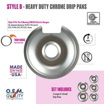 Range Kleen 10565X Heavy Duty Style D Chrome Drip Pans - 5 Pack