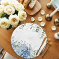 thumbnail image 2 of Blue Flower Round Placemats for Dinning Tables,Heat-proof Braided Table Mats 13 Inch,Sage Green Eucalyptus Leaves Farm Plant Washable Place Mat for Kitchen Restaurant Party Decor Table Setting, 2 of 9