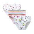 thumbnail image 2 of WIBACKER 2-10T Girls 100% Cotton Briefs, 3 Pack Kids Cartoon Underwear Panties, Ball+Stripe+Dot, 2 of 7