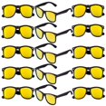 thumbnail image 1 of Lentes de Sol Amarillos para Fiesta al Por Mayor para Adultos Estilo 80s Paquete de 15 UV400, 1 of 9