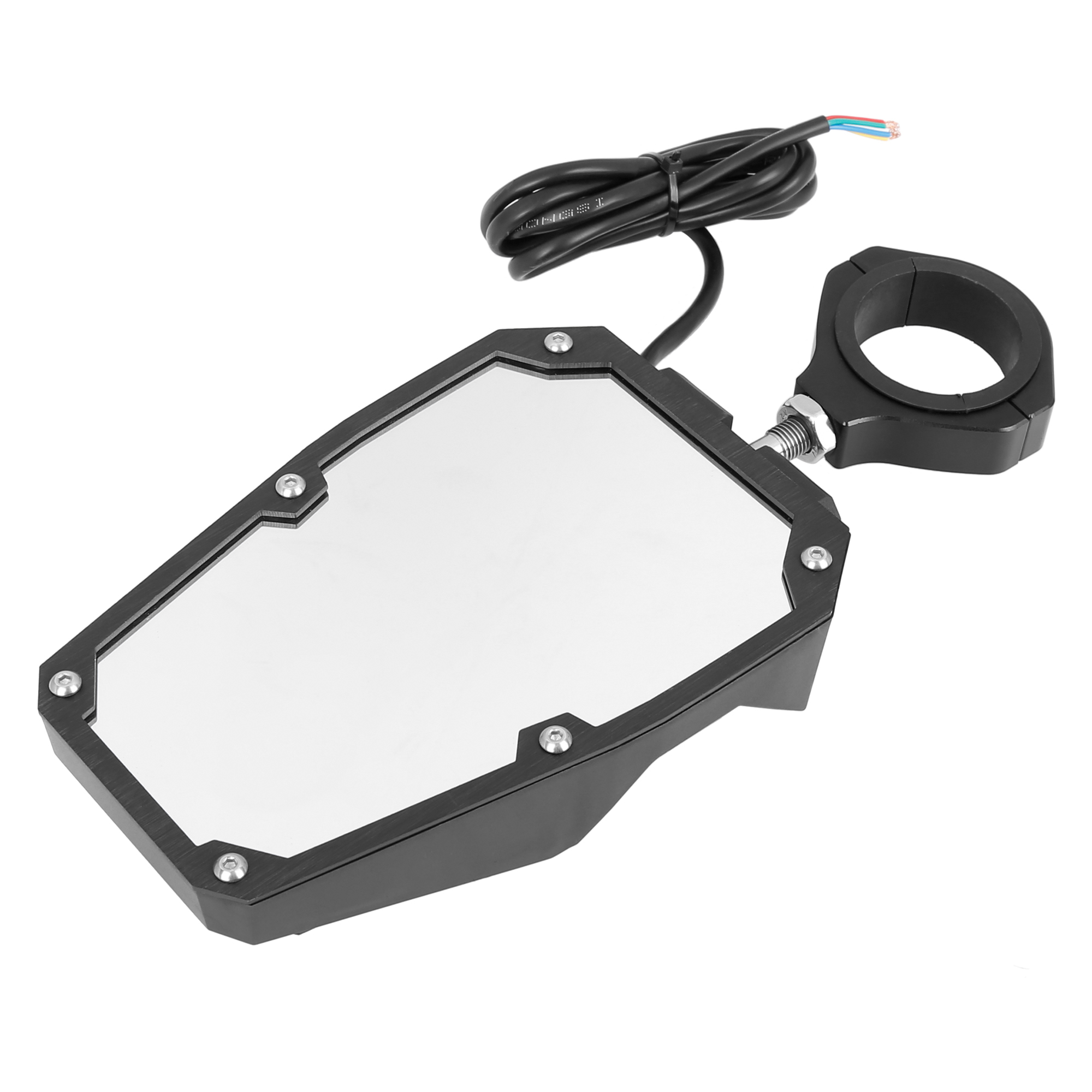 Unique Bargains 1.75" Round Roll Cage 6.3" UTV Rear View Mirror w Light Black for Yamaha