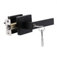 thumbnail image 2 of 4X Door Handle Lock Square Channel Privacy Mask Interior Bedroom Room Bathroom Three-Bar Spherical Lock-Black, 2 of 9