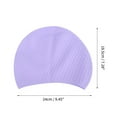 thumbnail image 4 of Gorro de natación de silicona impermeable con relieve de 1 pieza en púrpura claro, 4 of 5