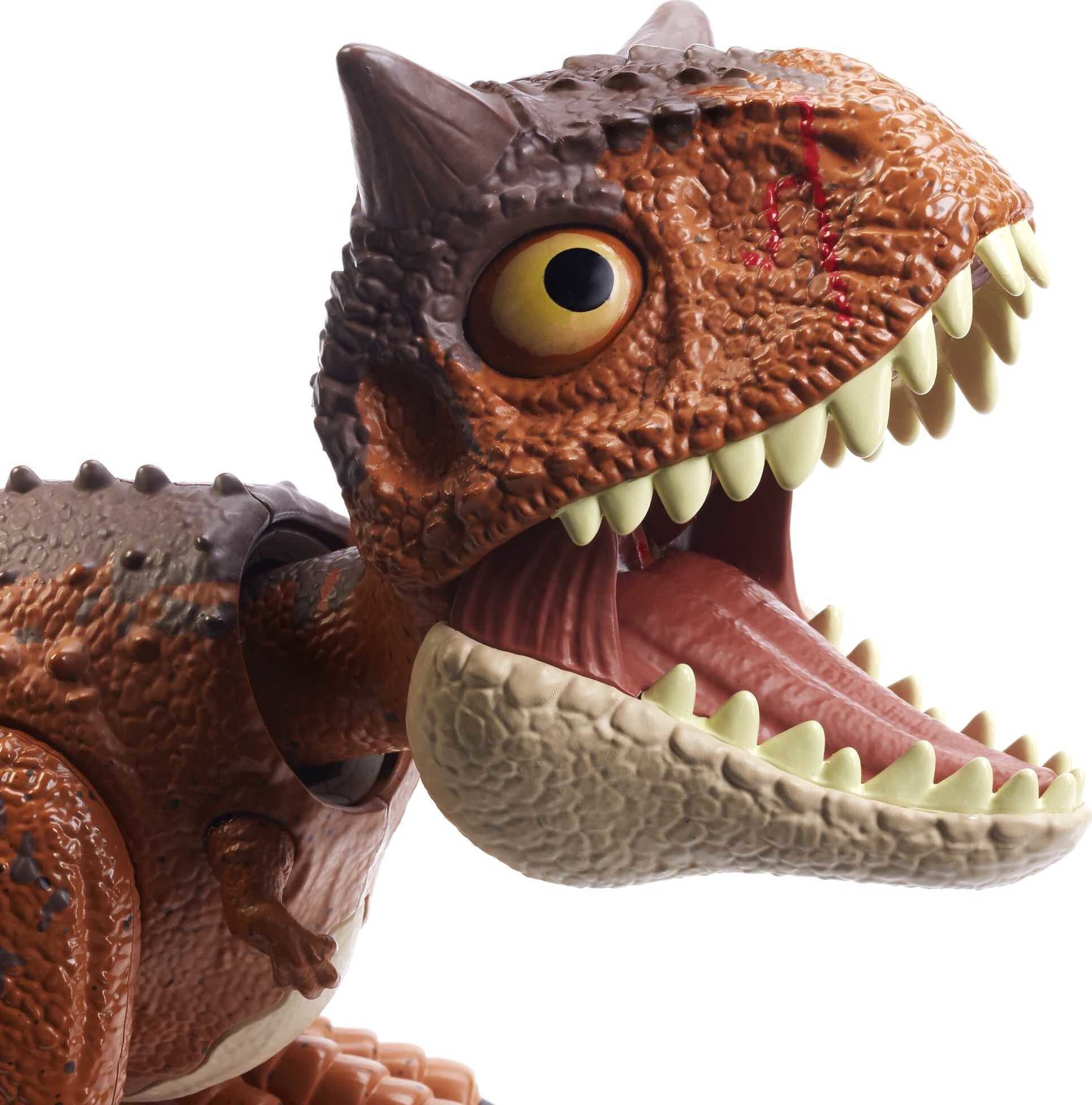 ​Jurassic World Chompin’ Carnotaurus Toro Dinosaur Action Figure Camp Cretaceous with Button-Activated Chomping & Other Motions, Realistic Sculpting, Kid Gift Age 4 Years & Up