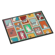 Lots of Grey Siberian Husky Indoor or Outdoor Mat 24x36 36 in x 24 in