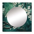 thumbnail image 2 of Designart "Teal Cherry Blossoms Whispering Their Beauty II" Floral Teal Large Square Mirror - Square Bedroom Mirror Printed Wall Decor - Traditional Square Printed Wall Mirror Art, 2 of 5