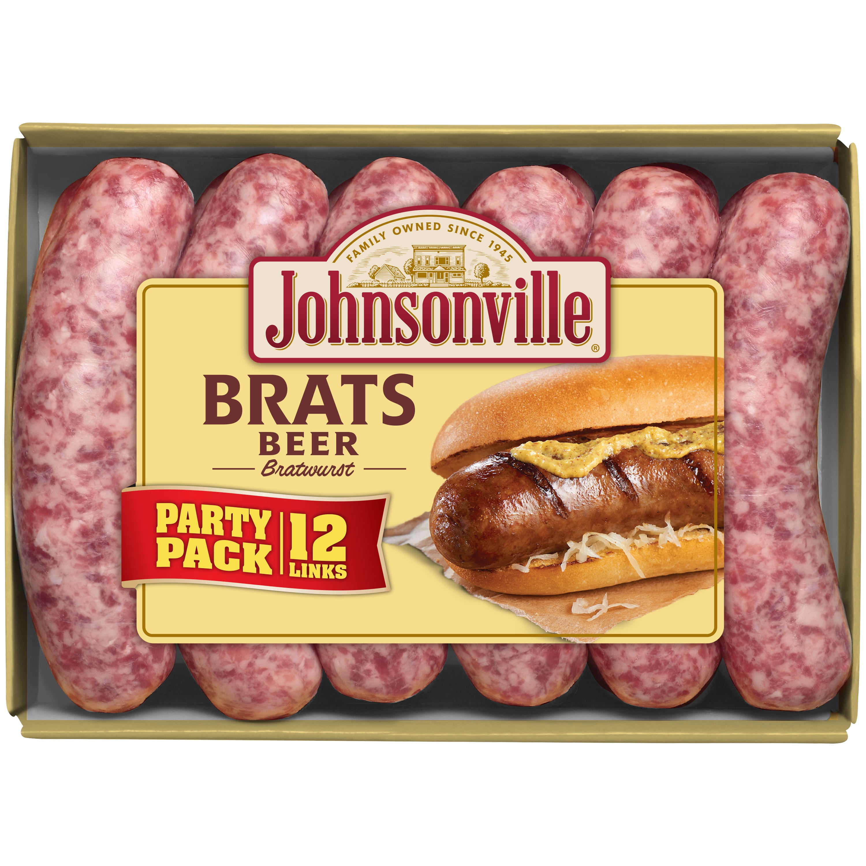 Johnsonville Uncooked Natural Casing Beer 'n Bratwurst Pork Sausage
