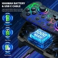 thumbnail image 5 of Switch Pro Controller Compatible with Switch Controller/Switch Lite/OLED, ZRZLMVP Wireless Switch Controllers with RGB Light,1000mAh,Turbo Functio Crack Black, 5 of 8