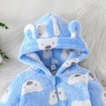 thumbnail image 5 of CUZIBR Winter Outfits For Girls Christmas Romper Lovely Animal Print Winter Fuzzy Thick Thermal Bodysuit Long Sleeve Zip Up Hoodies Jumpsuit Soft Comfortable Casual Dailywear,Sky Blue,6-9 Months, 5 of 5