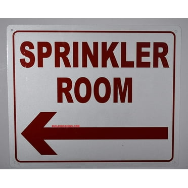 Sprinkler Throughout The Building Sign, Engineer Grade Reflective Aluminum Sign (White,Aluminum 7X10)(ref-2022-4)