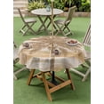thumbnail image 4 of Outdoor Tablecloth with Umbrella Hole for Patio/Picnic/Party/Camping, Brown Coastal Palm Tree Waterproof Table Cloth Round Cover Washable, Vintage Summer Tropical Botanical (Dia 60"), 4 of 9