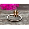 thumbnail image 5 of 1.25 Carat Halo 8x5mm Pear Shape Champagne Diamond Moissanite Engagement Ring Handmade Solid 10k Rose Gold Ring Solitaire Stacking Band Anniversary Ring, 5 of 5