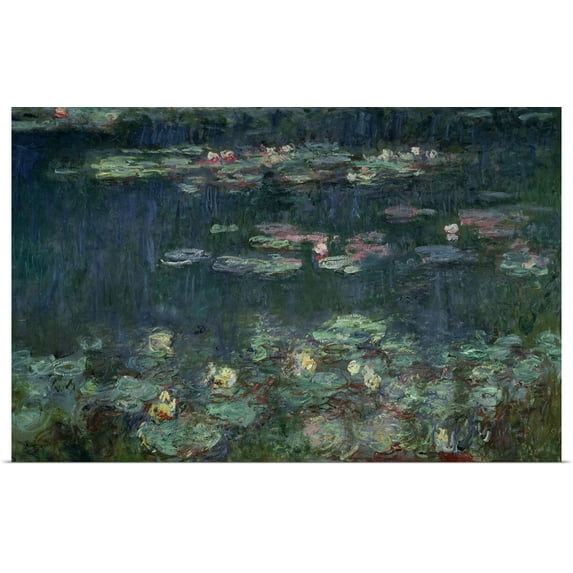 Great BIG Canvas | Rolled Claude Monet Poster Print entitled Waterlilies: Green Reflections, 1914 18 (right section)
