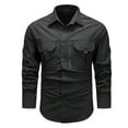 thumbnail image 2 of TASICA Men's 100% Cotton Shirt Button Down Spreads Collar Sport Tops Casual Long Sleeve Blouses Slim Fits Lightweights Fashion Workwear Shirt with 2 Pockets, 2 of 7